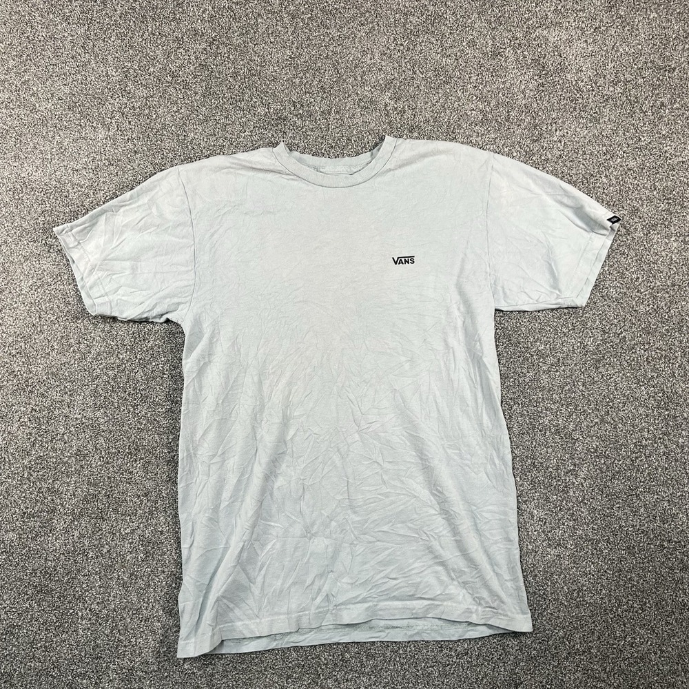 Vans Classic Fit Men's Small Light Blue Minimal Logo Skate T Shirt